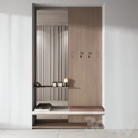 Hallway zone minimal wood japandi